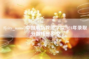 霸州中国消防救援学院2024年录取分数线是多少
