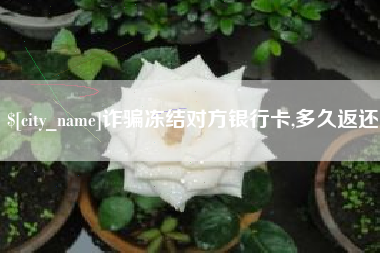 霸州诈骗冻结对方银行卡,多久返还