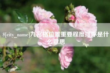 霸州九宫格位置重要程度排序是什么意思