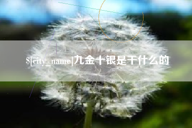 霸州九金十银是干什么的
