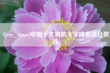 霸州中国十大消防大学排名及分数线