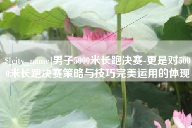 霸州男子5000米长跑决赛-更是对5000米长跑决赛策略与技巧完美运用的体现