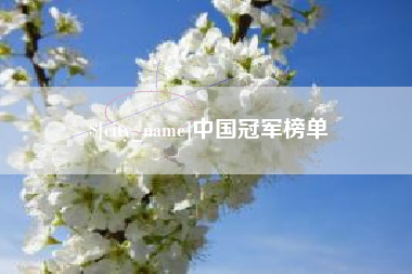 霸州中国冠军榜单