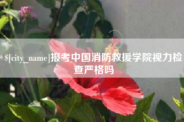 霸州报考中国消防救援学院视力检查严格吗