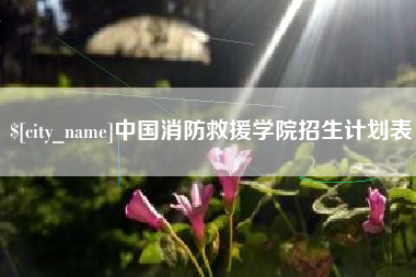 霸州中国消防救援学院招生计划表
