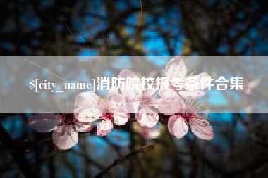 霸州消防院校报考条件合集